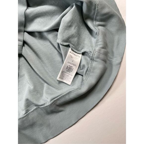 Athleta Sundown Shirred Tee Pale Sea Green Round Neck Boxy Size Large 798665 EUC - Picture 9 of 10